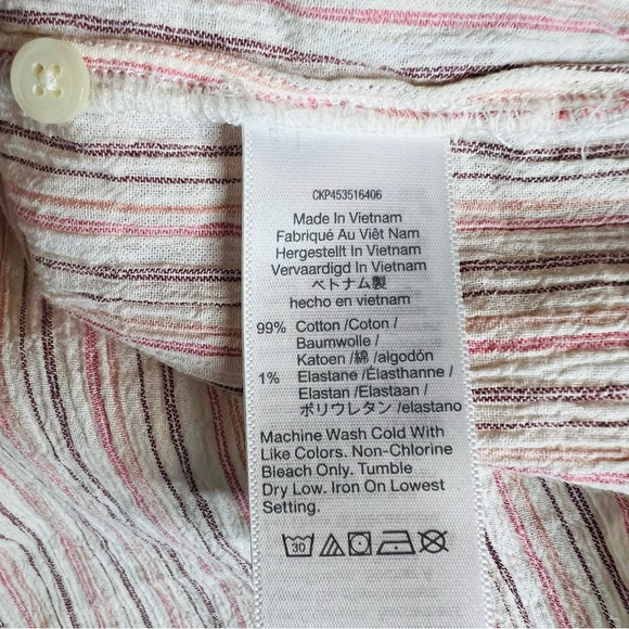 MADEWELL Courier Button-Back Shirt in Brampton Stripe MC809 Size S - Picture 9 of 10